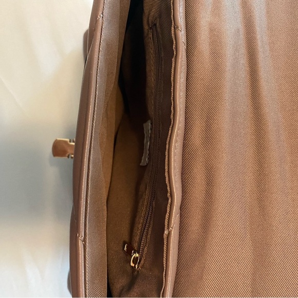 NWOT A New Day Quilted Satchel Handbag with chain crossbody brown tan neutral - Picture 4 of 8